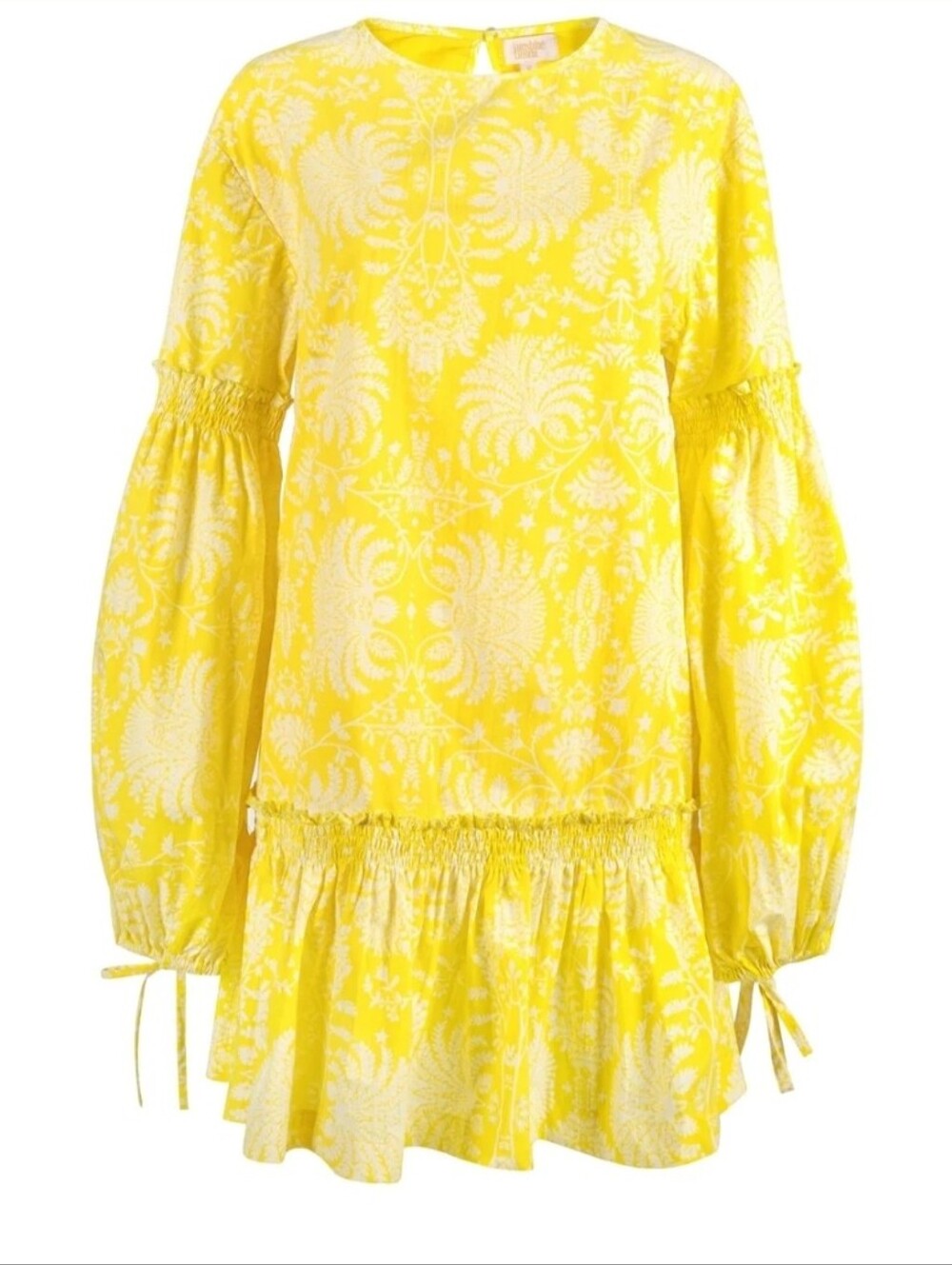 Sunshine Tienda Citron Gilded Palm Khai Mini Dress